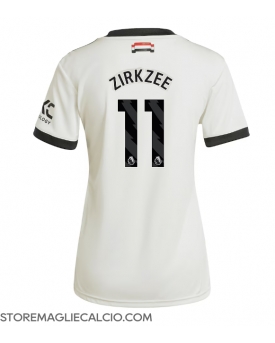 Manchester United Joshua Zirkzee #11 Maglia Gara Terza Repliche 2024-25 Donna Maniche Corte